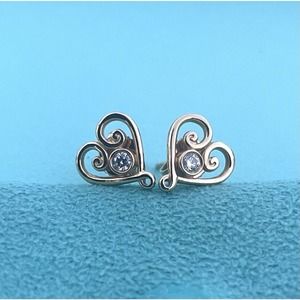 Tiffany & Co. Paloma Picasso 18k Gold 750 Venezia Goldoni Heart Diamond Earrings